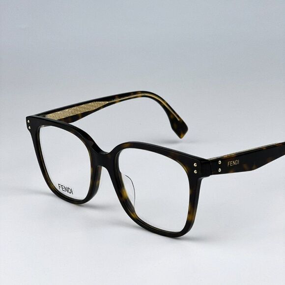 NEW Fendi FE50004I 052 Havana Square Women Eyeglasses FE 50004I
